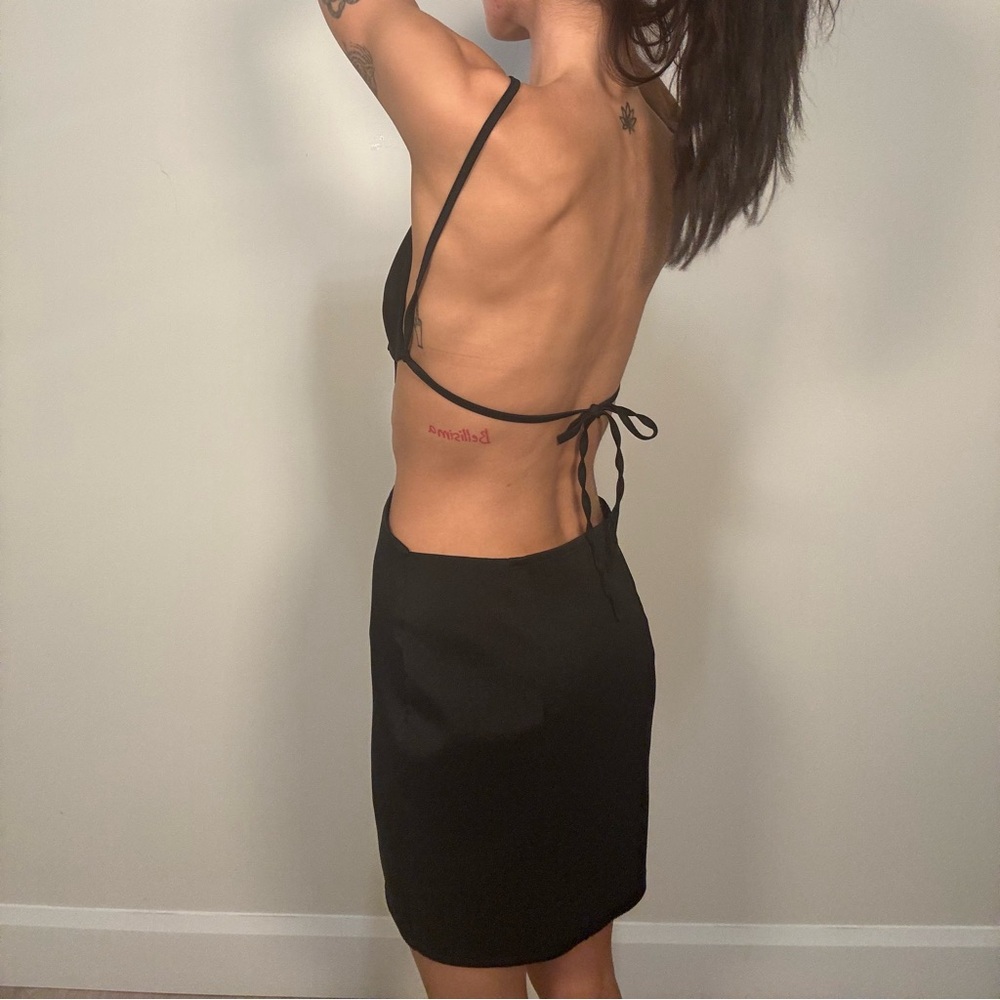 ASOS Black Backless Bustier Sheath Dress